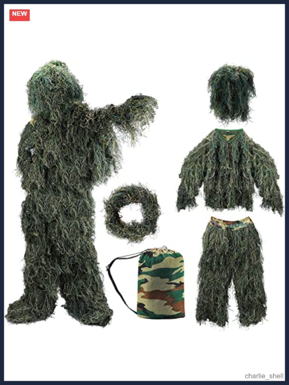 Ghillie Suit for Kids Teens Camouflage Hunting Costume